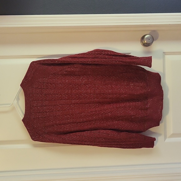 Athleta Crossroads Sweater Red Metallic S EUC - Picture 7 of 8